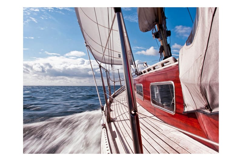 Fototapet En Båt Långt Från Stranden 400x309 - Artgeist sp. z o. o. - Inredning & dekor - Väggdekor - Tapeter & tapettillbehör - Fototapeter