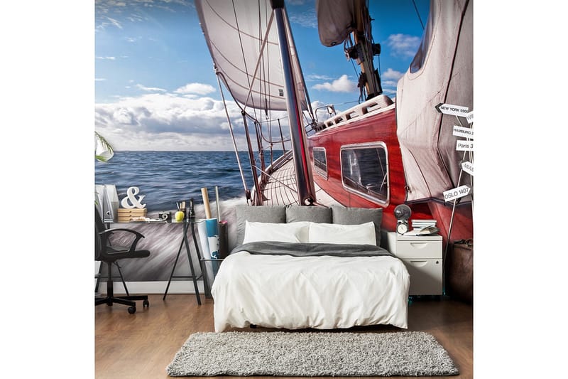 FOTOTAPET En Båt Långt Från Stranden 400x309, Artgeist sp. z o. o.