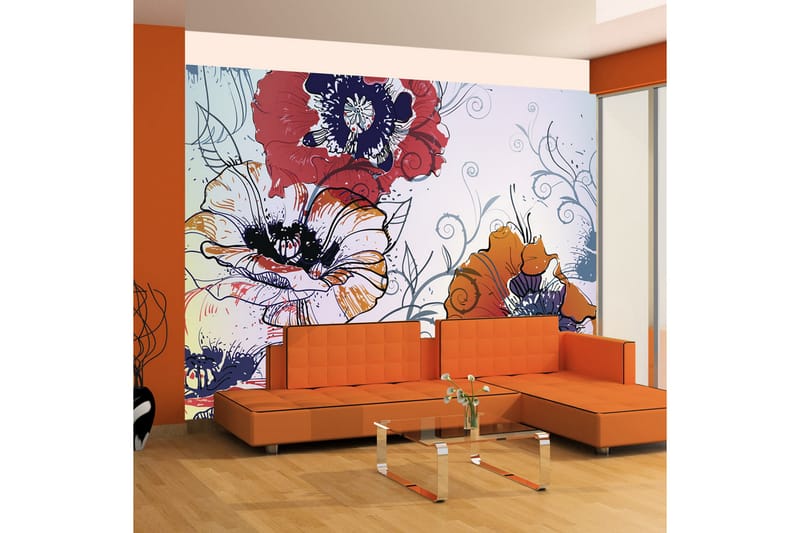 FOTOTAPET Ett Delikat Blomstermotiv 350x270 - Artgeist sp. z o. o. - Inredning & dekor - Väggdekor - Tapeter & tapettillbehör - Fototapeter