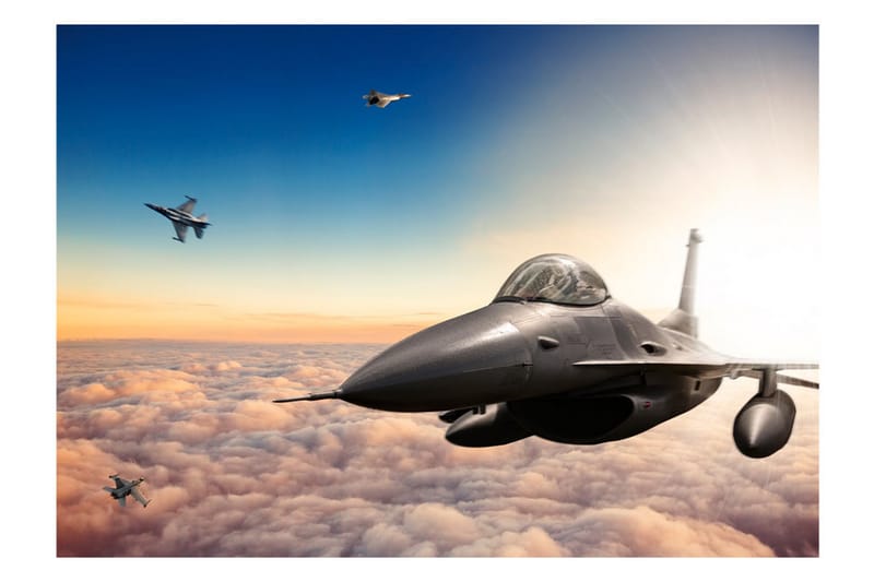 FOTOTAPET F16 Fighter Jets 150x105 - Artgeist sp. z o. o. - Inredning & dekor - Väggdekor - Tapeter & tapettillbehör - Fototapeter
