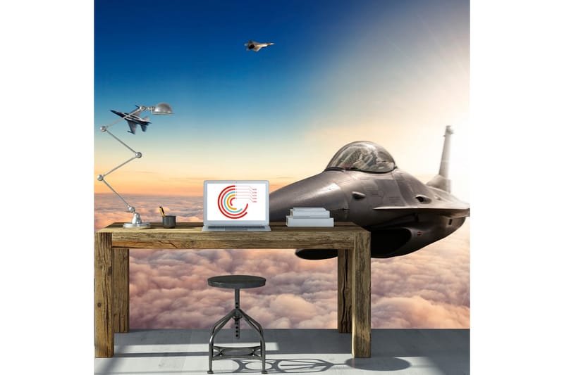 FOTOTAPET F16 Fighter Jets 150x105 - Artgeist sp. z o. o. - Inredning & dekor - Väggdekor - Tapeter & tapettillbehör - Fototapeter