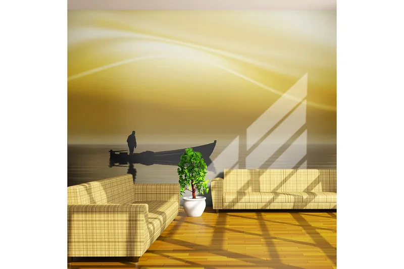 FOTOTAPET Fishing At Sunset 400x309, Artgeist sp. z o. o.