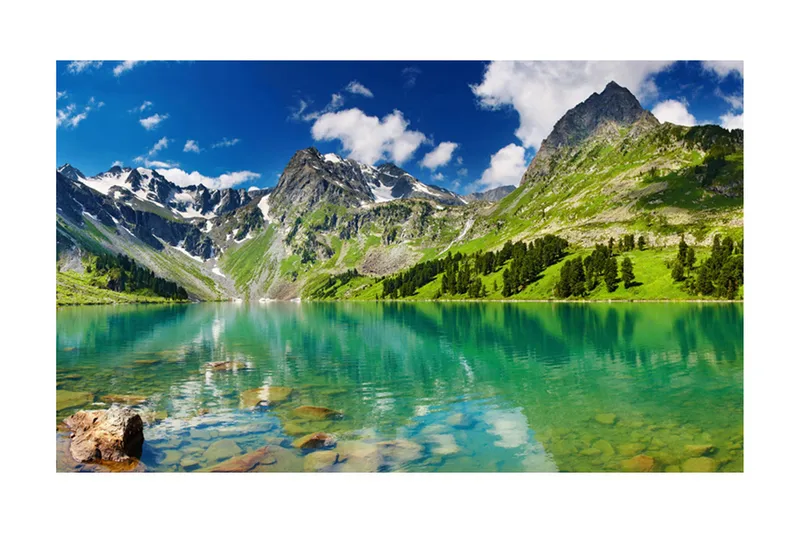 Fototapet Fjällsjö 450x270 - Artgeist sp. z o. o. - Inredning & dekor - Väggdekor - Tapeter & tapettillbehör - Fototapeter