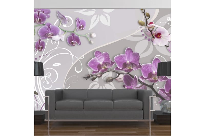 FOTOTAPET Flight Of Purple Orchids 200x140 - Artgeist sp. z o. o. - Inredning & dekor - Väggdekor - Tapeter & tapettillbehör - Fototapeter