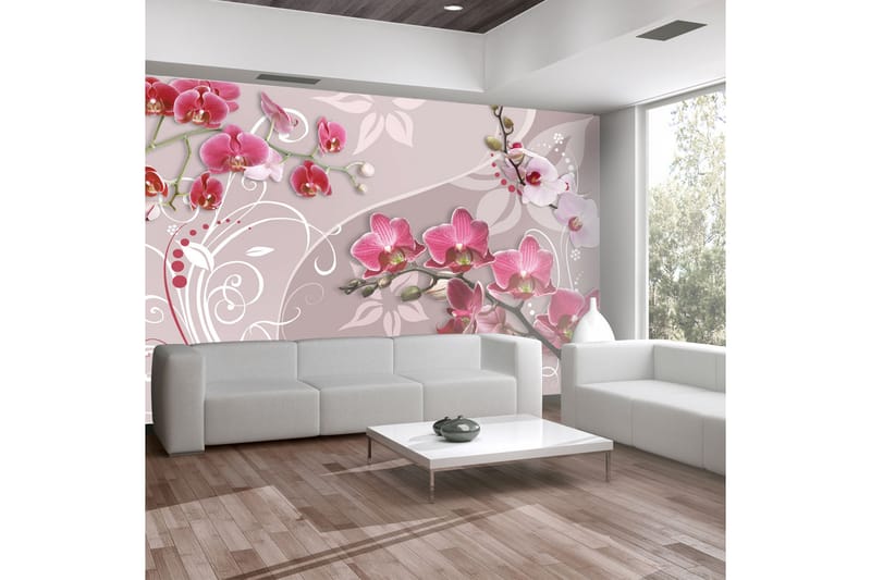 FOTOTAPET Flight Of Pink Orchids 100x70 - Artgeist sp. z o. o. - Inredning & dekor - Väggdekor - Tapeter & tapettillbehör - Fototapeter