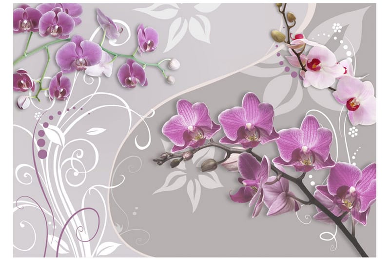 FOTOTAPET Flight Of Purple Orchids 200x140 - Artgeist sp. z o. o. - Inredning & dekor - Väggdekor - Tapeter & tapettillbehör - Fototapeter