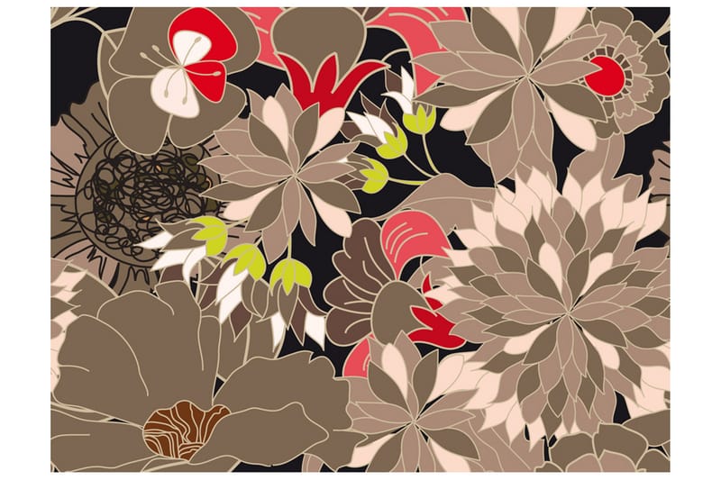 FOTOTAPET Floral Design Gray 250x193 - Artgeist sp. z o. o. - Inredning & dekor - Väggdekor - Tapeter & tapettillbehör - Fototapeter