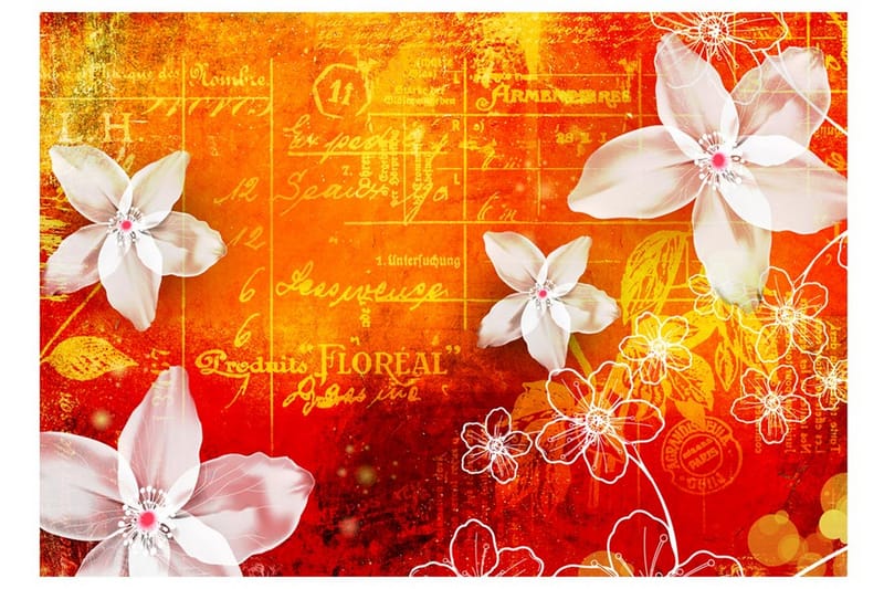 FOTOTAPET Floral Notes II 150x105 - Artgeist sp. z o. o. - Inredning & dekor - Väggdekor - Tapeter & tapettillbehör - Fototapeter