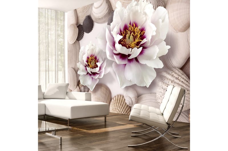 FOTOTAPET Flowers And Shells 300x210 - Artgeist sp. z o. o. - Inredning & dekor - Väggdekor - Tapeter & tapettillbehör - Fototapeter