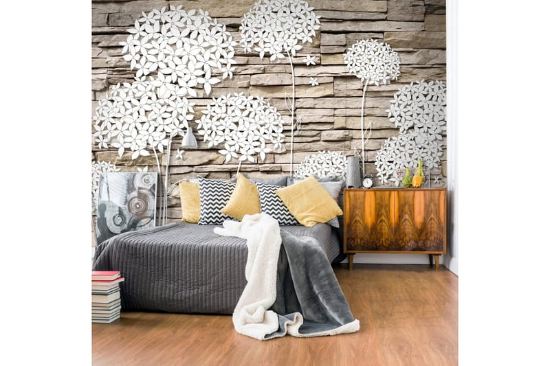 Fototapet Flowers On The Stone 400x280, Artgeist sp. z o. o.