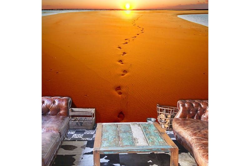 Fototapet Fotspår Sanden 250x193 - Artgeist sp. z o. o. - Inredning & dekor - Väggdekor - Tapeter & tapettillbehör - Fototapeter