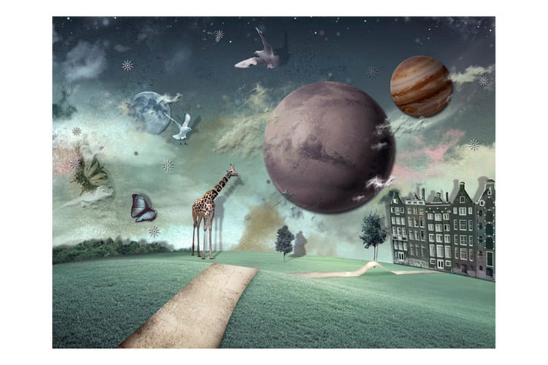 FOTOTAPET Framtidens Stad 200x154 - Artgeist sp. z o. o. - Inredning & dekor - Väggdekor - Tapeter & tapettillbehör - Fototapeter