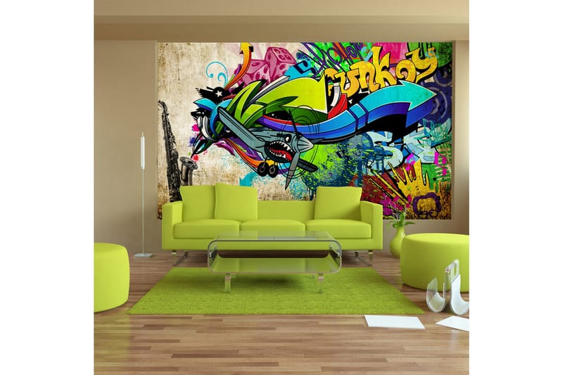 Fototapet Funky Graffiti 200x140 - Artgeist sp. z o. o. - Inredning & dekor - Väggdekor - Tapeter & tapettillbehör - Fototapeter