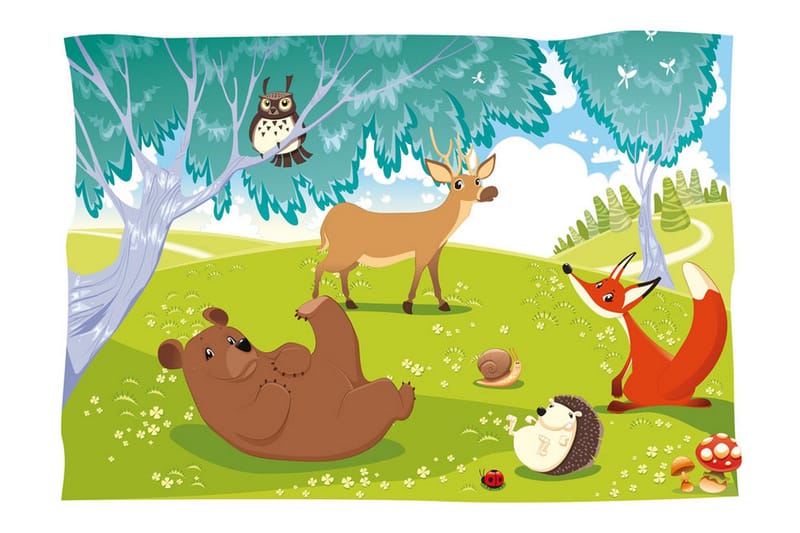 Fototapet Funny Animals 150x105 - Artgeist sp. z o. o. - Inredning & dekor - Väggdekor - Tapeter & tapettillbehör - Fototapeter