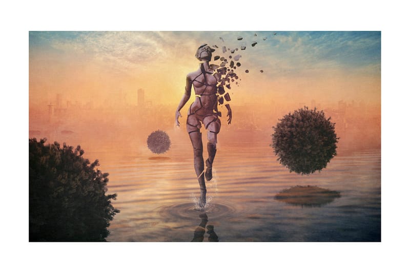 Fototapet Gå På Vattnet 450x270 - Artgeist sp. z o. o. - Inredning & dekor - Väggdekor - Tapeter & tapettillbehör - Fototapeter