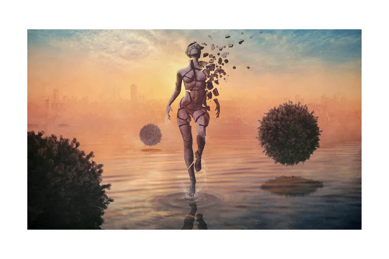 Fototapet Gå På Vattnet 450x270 - Artgeist sp. z o. o. - Inredning & dekor - Väggdekor - Tapeter & tapettillbehör - Fototapeter