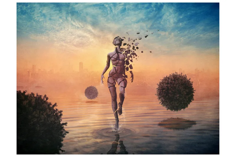 Fototapet Gå På Vatten 250x193 - Artgeist sp. z o. o. - Inredning & dekor - Väggdekor - Tapeter & tapettillbehör - Fototapeter