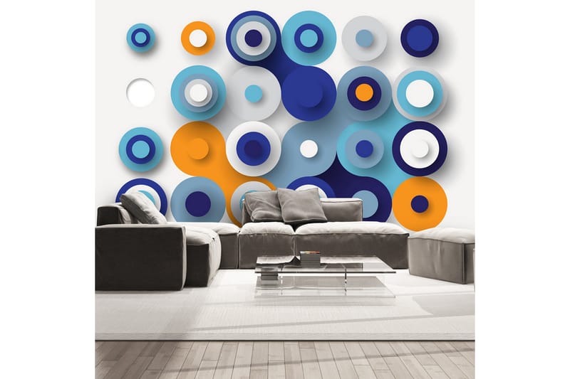 FOTOTAPET Geometry Of Blue Wheels 100x70 - Artgeist sp. z o. o. - Inredning & dekor - Väggdekor - Tapeter & tapettillbehör - Fototapeter