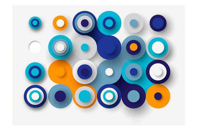 Fototapet Geometry Of Blue Wheels 200x140 - Artgeist sp. z o. o. - Inredning & dekor - Väggdekor - Tapeter & tapettillbehör - Fototapeter