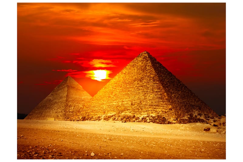 FOTOTAPET Giza Necropolis Solnedgång 400x309 - Artgeist sp. z o. o. - Inredning & dekor - Väggdekor - Tapeter & tapettillbehör - Fototapeter
