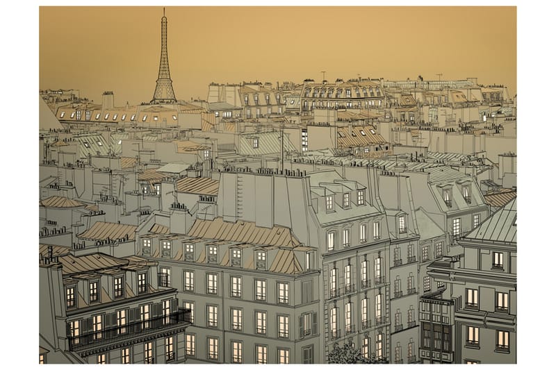 FOTOTAPET God Natt Paris! 350x270 - Artgeist sp. z o. o. - Inredning & dekor - Väggdekor - Tapeter & tapettillbehör - Fototapeter