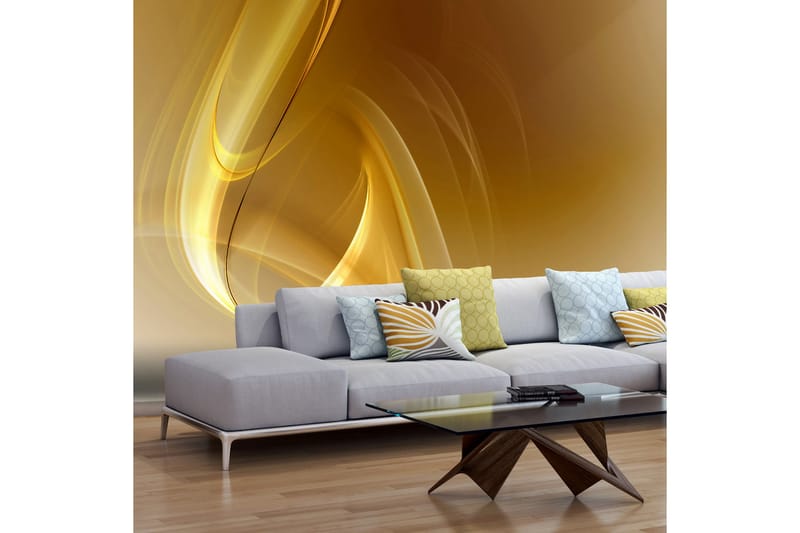 FOTOTAPET Gold Fractal Background 200x154 - Artgeist sp. z o. o. - Inredning & dekor - Väggdekor - Tapeter & tapettillbehör - Fototapeter