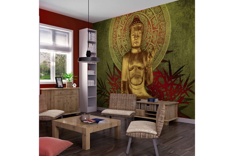 FOTOTAPET Golden Buddha 250x193 - Artgeist sp. z o. o. - Inredning & dekor - Väggdekor - Tapeter & tapettillbehör - Fototapeter