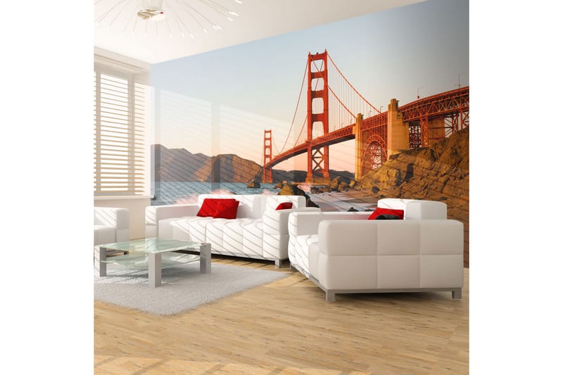 FOTOTAPET Golden Gate Bridge Sunset San Francisco 300x231 - Artgeist sp. z o. o. - Inredning & dekor - Väggdekor - Tapeter & tapettillbehör - Fototapeter