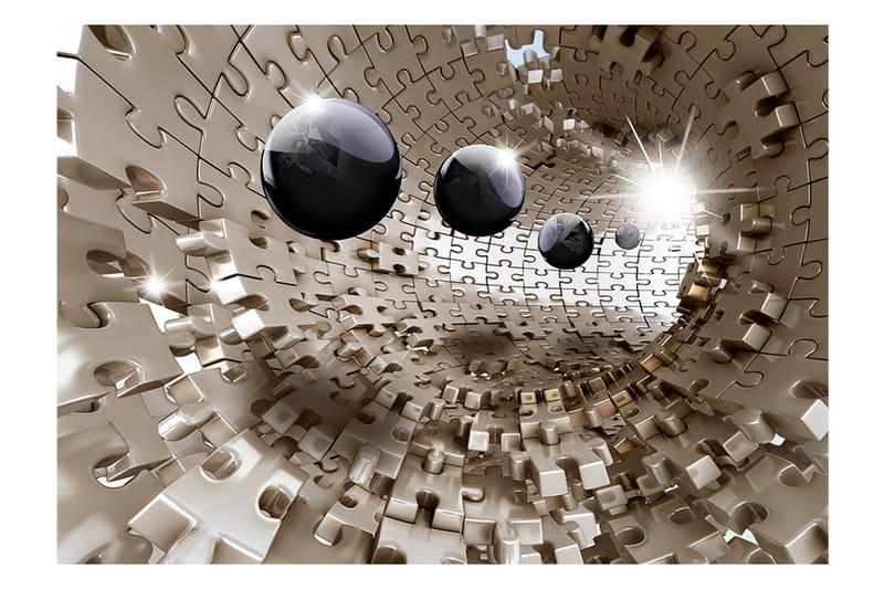 Fototapet Golden Jigsaw 250x175 - Artgeist sp. z o. o. - Inredning & dekor - Väggdekor - Tapeter & tapettillbehör - Fototapeter