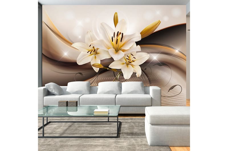 FOTOTAPET Golden Lily 200x140 - Artgeist sp. z o. o. - Inredning & dekor - Väggdekor - Tapeter & tapettillbehör - Fototapeter