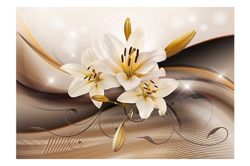 Fototapet Golden Lily 250x175 - Artgeist sp. z o. o. - Inredning & dekor - Väggdekor - Tapeter & tapettillbehör - Fototapeter