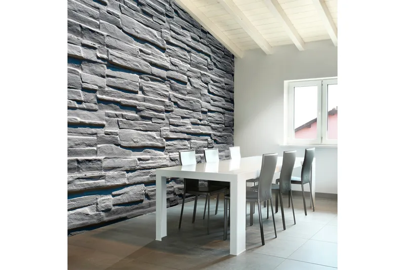 Fototapet Grå Stenmur 400x309 - Artgeist sp. z o. o. - Inredning & dekor - Väggdekor - Tapeter & tapettillbehör - Fototapeter