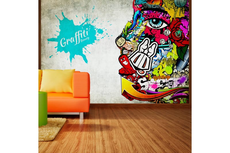 Fototapet Graffiti Beauty 200x140 - Artgeist sp. z o. o. - Inredning & dekor - Väggdekor - Tapeter & tapettillbehör - Fototapeter