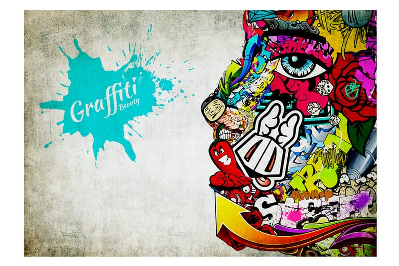 FOTOTAPET Graffiti Beauty 200x140 - Artgeist sp. z o. o. - Inredning & dekor - Väggdekor - Tapeter & tapettillbehör - Fototapeter