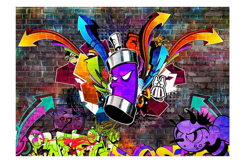 Fototapet Graffiti Colourful Attack 250x175 - Artgeist sp. z o. o. - Inredning & dekor - Väggdekor - Tapeter & tapettillbehör - Fototapeter