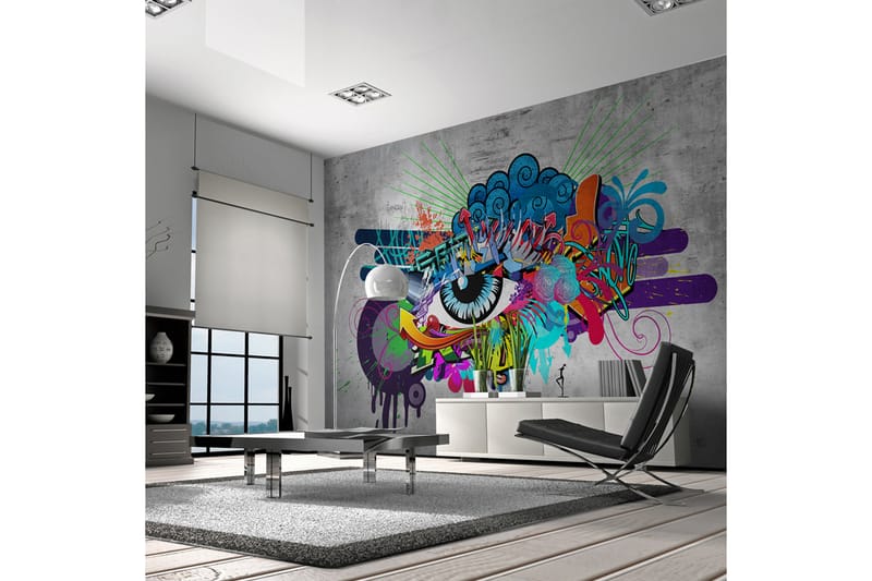 FOTOTAPET Graffiti Eye 100x70 - Artgeist sp. z o. o. - Inredning & dekor - Väggdekor - Tapeter & tapettillbehör - Fototapeter