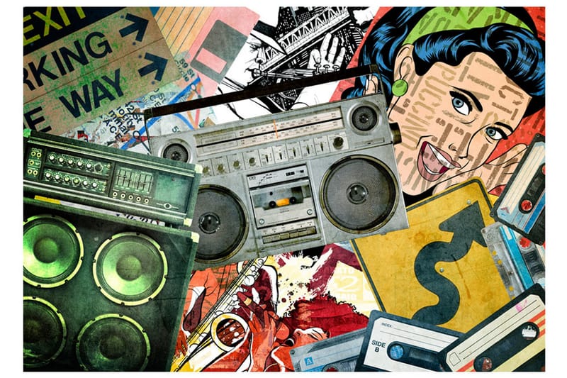 FOTOTAPET Graffiti Girl 300x210 - Artgeist sp. z o. o. - Inredning & dekor - Väggdekor - Tapeter & tapettillbehör - Fototapeter