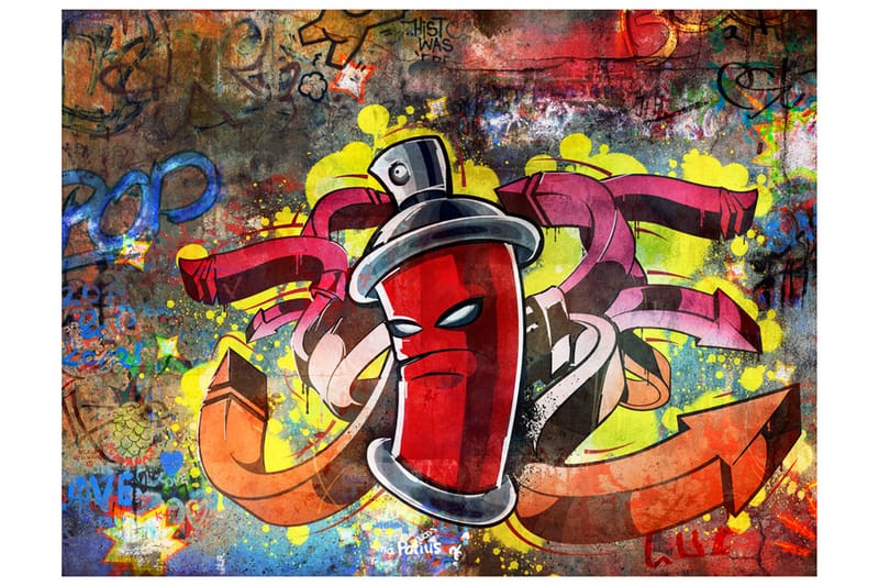 FOTOTAPET Graffiti Monster 200x154 - Artgeist sp. z o. o. - Inredning & dekor - Väggdekor - Tapeter & tapettillbehör - Fototapeter
