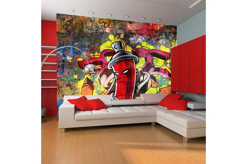 Fototapet Graffiti Monster 350x270 - Artgeist sp. z o. o. - Inredning & dekor - Väggdekor - Tapeter & tapettillbehör - Fototapeter