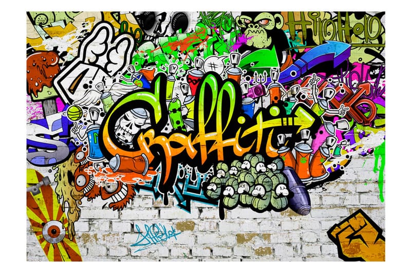 FOTOTAPET Graffiti On The Wall 300x210 - Artgeist sp. z o. o. - Inredning & dekor - Väggdekor - Tapeter & tapettillbehör - Fototapeter