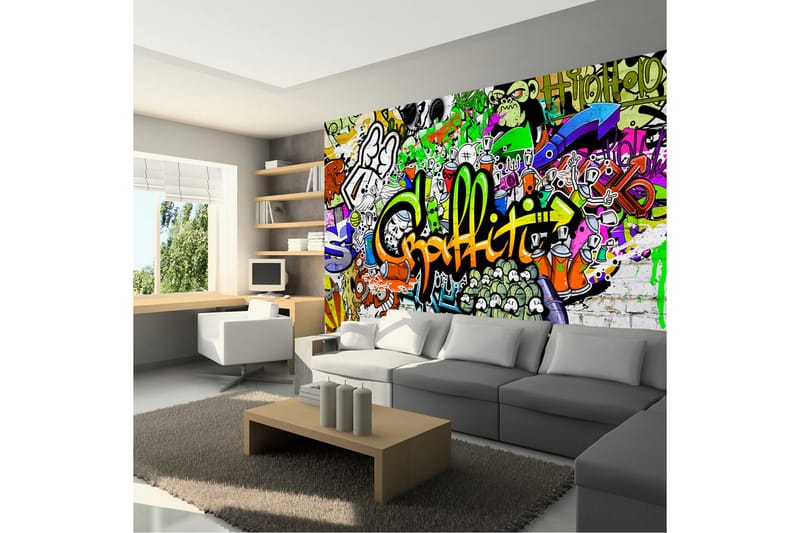 FOTOTAPET Graffiti On The Wall 300x210 - Artgeist sp. z o. o. - Inredning & dekor - Väggdekor - Tapeter & tapettillbehör - Fototapeter