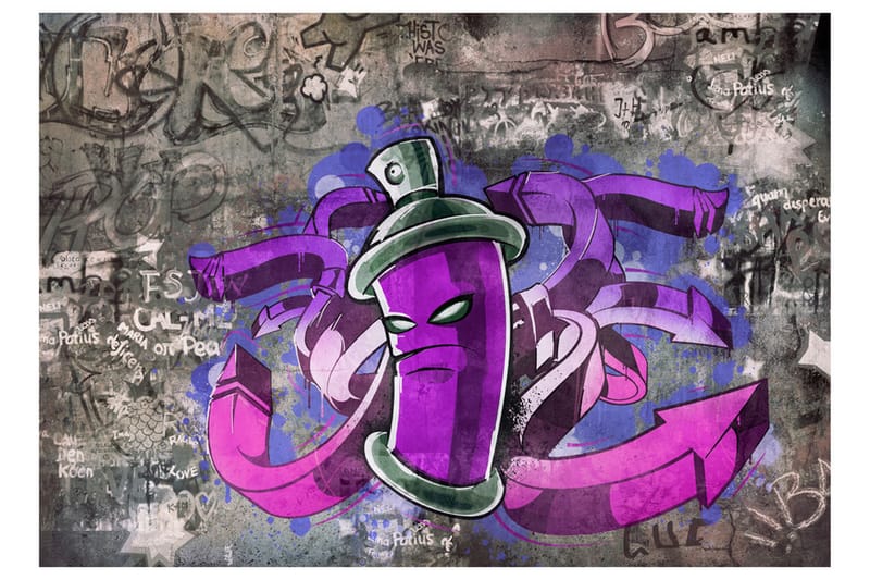 FOTOTAPET Graffiti Spray Can 200x140 - Artgeist sp. z o. o. - Inredning & dekor - Väggdekor - Tapeter & tapettillbehör - Fototapeter