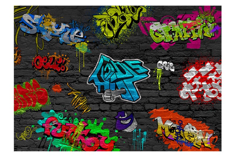FOTOTAPET Graffiti Wall 100x70 - Artgeist sp. z o. o. - Inredning & dekor - Väggdekor - Tapeter & tapettillbehör - Fototapeter