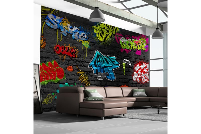FOTOTAPET Graffiti Wall 100x70 - Artgeist sp. z o. o. - Inredning & dekor - Väggdekor - Tapeter & tapettillbehör - Fototapeter