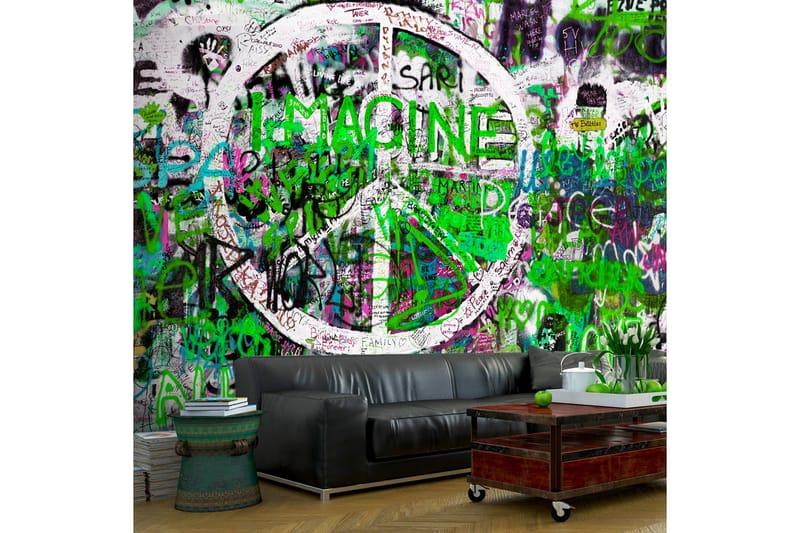FOTOTAPET Green Graffiti 400x280, Artgeist sp. z o. o.