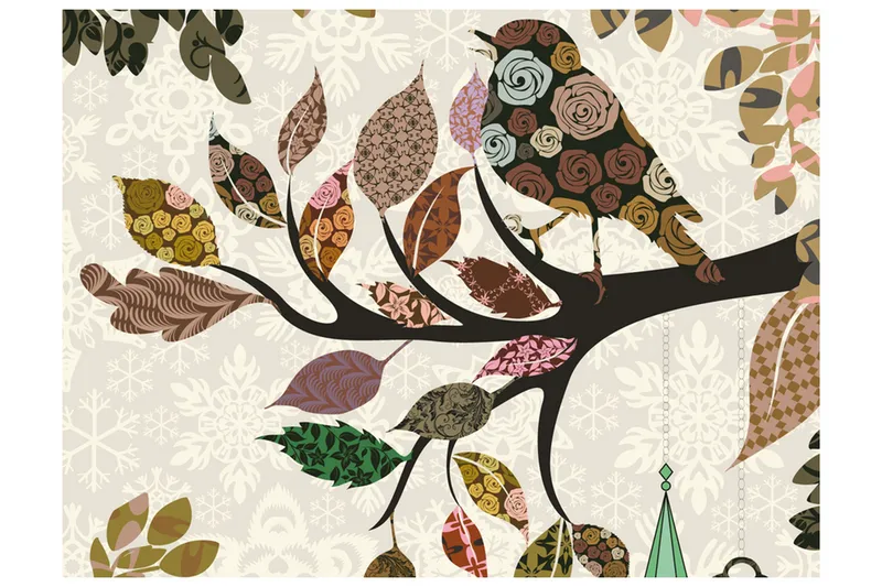 Fototapet Gren Med Fågel Lapptäcke 250x193, Artgeist sp. z o. o.