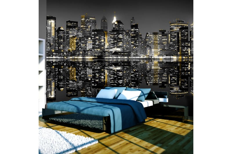 FOTOTAPET Guld Och Silver NYC 200x154 - Artgeist sp. z o. o. - Inredning & dekor - Väggdekor - Tapeter & tapettillbehör - Fototapeter