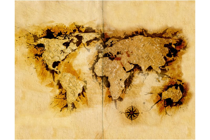 FOTOTAPET Guldgrävare Karta Över Världen 350x270 - Artgeist sp. z o. o. - Inredning & dekor - Väggdekor - Tapeter & tapettillbehör - Fototapeter