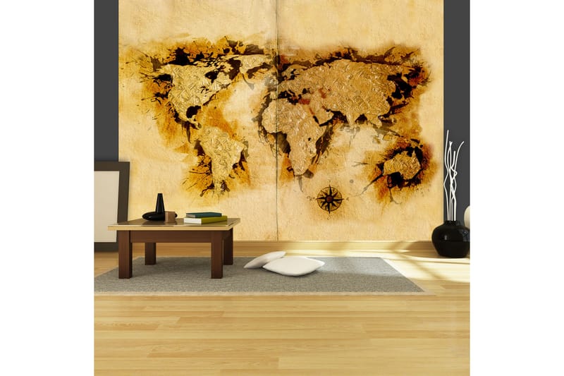 FOTOTAPET Guldgrävare Karta Över Världen 350x270 - Artgeist sp. z o. o. - Inredning & dekor - Väggdekor - Tapeter & tapettillbehör - Fototapeter