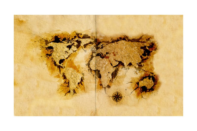 Fototapet Guldgrävare Karta Över Världen 450x270 - Artgeist sp. z o. o. - Inredning & dekor - Väggdekor - Tapeter & tapettillbehör - Fototapeter